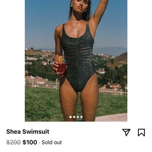 Black One Piece Swimsuit with High-Cut Design